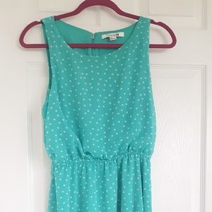Polka dot turquoise summer dress